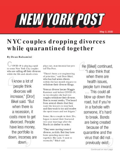 How quickly can you get a divorce in new york Nyc Couples Dropping Divorces While Quarantined Together
