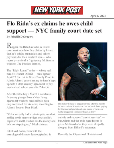 Flo Rida’s ex claims he owes child support — NYC family court date set