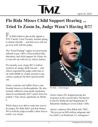Flo Rida Misses Child Support Hearing... Tried To Zoom In, Judge Wasn't Having It!!!