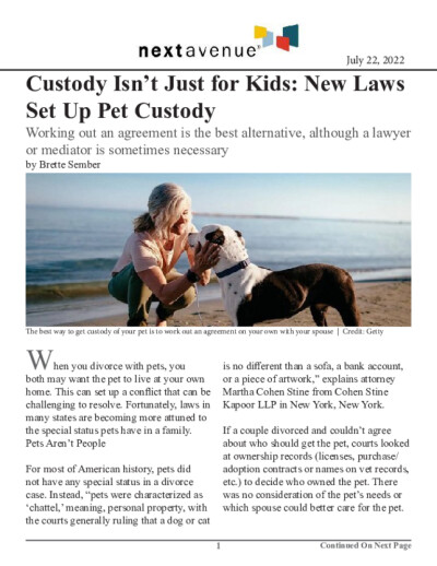 Custody Isn't Just for Kids: New Laws Set Up Pet Custody